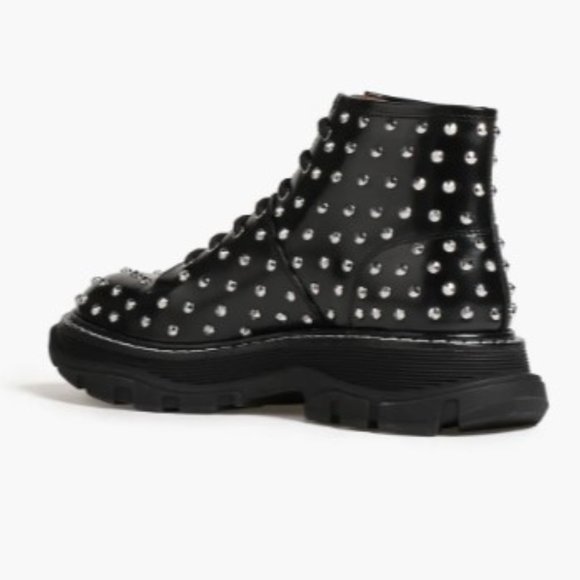 ALEXANDER MCQUEEN Studded leather combat boots NEW sz 40 - Picture 3 of 5